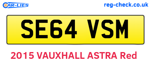 SE64VSM are the vehicle registration plates.