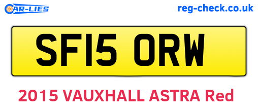 SF15ORW are the vehicle registration plates.
