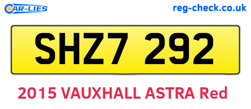 SHZ7292 are the vehicle registration plates.