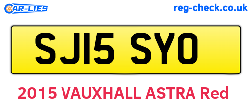 SJ15SYO are the vehicle registration plates.