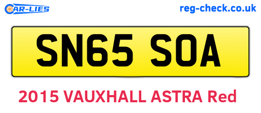 SN65SOA are the vehicle registration plates.