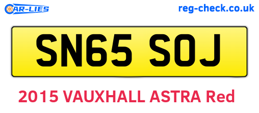SN65SOJ are the vehicle registration plates.