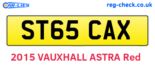 ST65CAX are the vehicle registration plates.