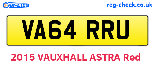 VA64RRU are the vehicle registration plates.