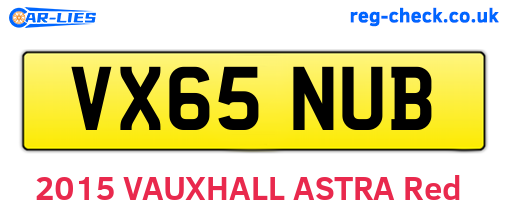VX65NUB are the vehicle registration plates.
