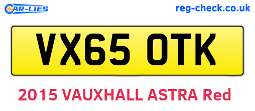 VX65OTK are the vehicle registration plates.