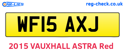 WF15AXJ are the vehicle registration plates.