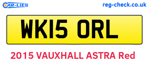 WK15ORL are the vehicle registration plates.