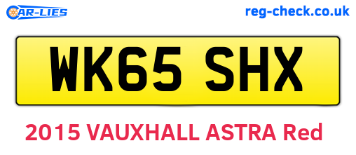 WK65SHX are the vehicle registration plates.