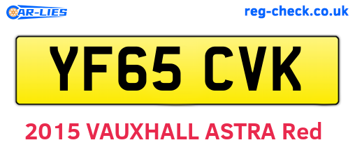 YF65CVK are the vehicle registration plates.