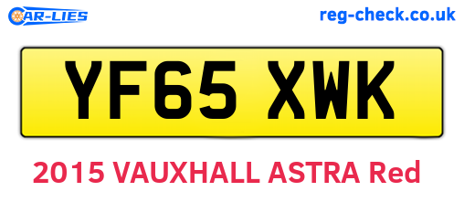 YF65XWK are the vehicle registration plates.