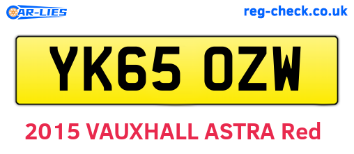 YK65OZW are the vehicle registration plates.