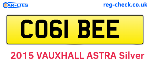 CO61BEE are the vehicle registration plates.