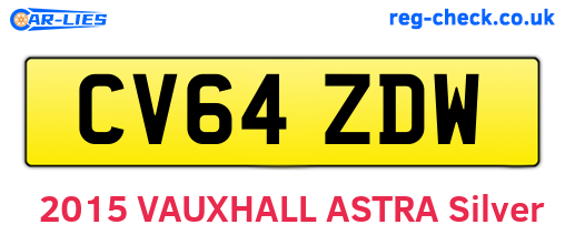 CV64ZDW are the vehicle registration plates.