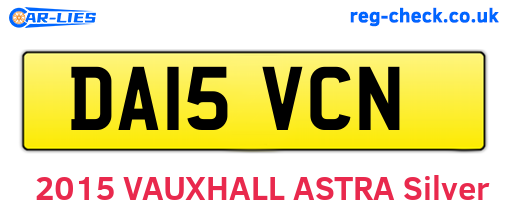 DA15VCN are the vehicle registration plates.
