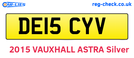 DE15CYV are the vehicle registration plates.