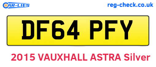 DF64PFY are the vehicle registration plates.