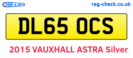DL65OCS are the vehicle registration plates.