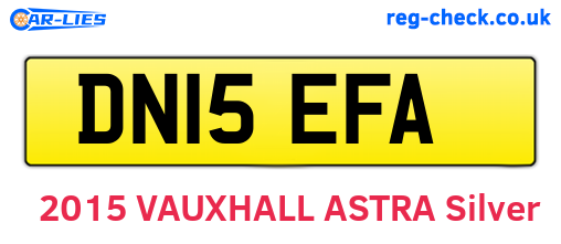 DN15EFA are the vehicle registration plates.