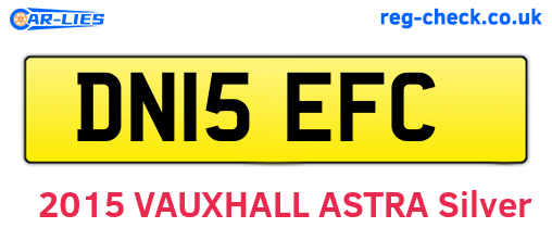 DN15EFC are the vehicle registration plates.