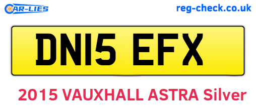 DN15EFX are the vehicle registration plates.