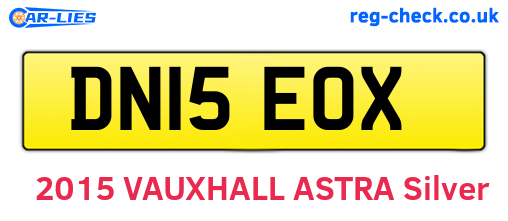 DN15EOX are the vehicle registration plates.