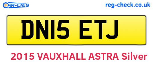 DN15ETJ are the vehicle registration plates.