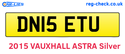 DN15ETU are the vehicle registration plates.