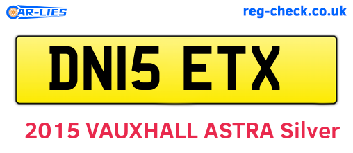DN15ETX are the vehicle registration plates.