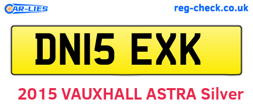 DN15EXK are the vehicle registration plates.