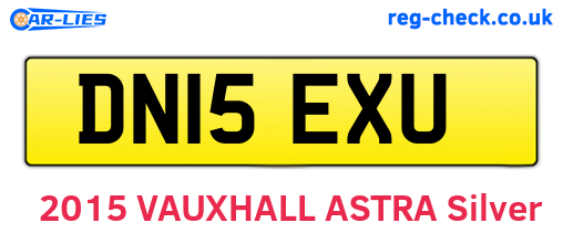 DN15EXU are the vehicle registration plates.