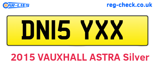 DN15YXX are the vehicle registration plates.