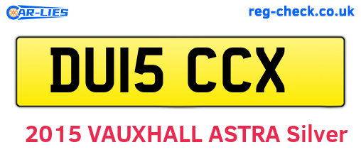 DU15CCX are the vehicle registration plates.