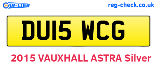 DU15WCG are the vehicle registration plates.