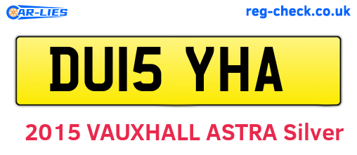 DU15YHA are the vehicle registration plates.