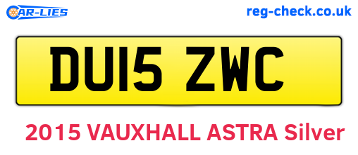DU15ZWC are the vehicle registration plates.