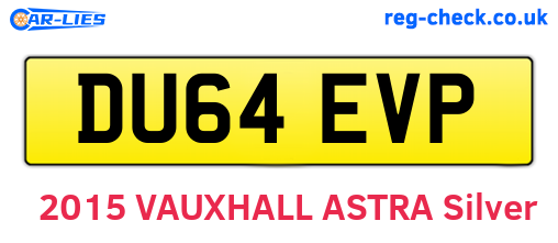 DU64EVP are the vehicle registration plates.