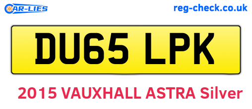 DU65LPK are the vehicle registration plates.