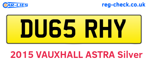 DU65RHY are the vehicle registration plates.