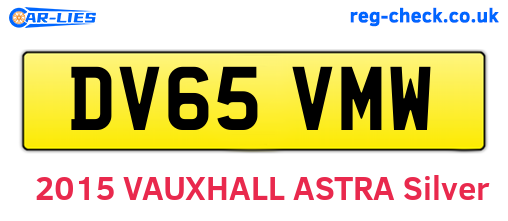 DV65VMW are the vehicle registration plates.