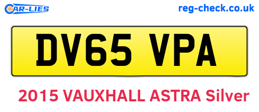 DV65VPA are the vehicle registration plates.
