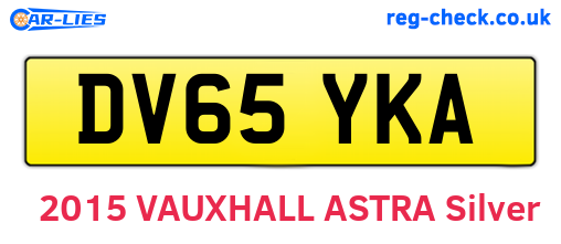 DV65YKA are the vehicle registration plates.