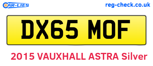 DX65MOF are the vehicle registration plates.