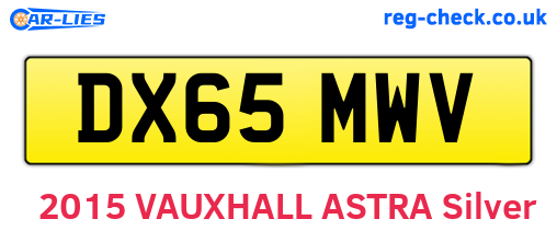 DX65MWV are the vehicle registration plates.