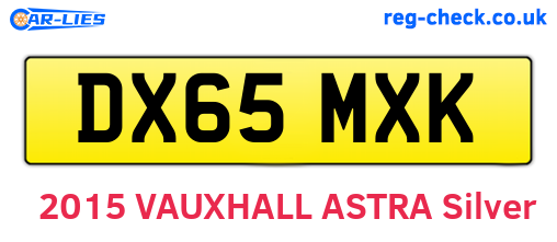 DX65MXK are the vehicle registration plates.
