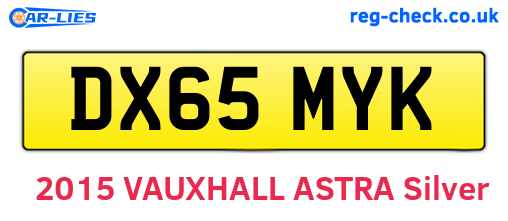 DX65MYK are the vehicle registration plates.