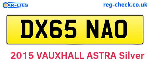 DX65NAO are the vehicle registration plates.