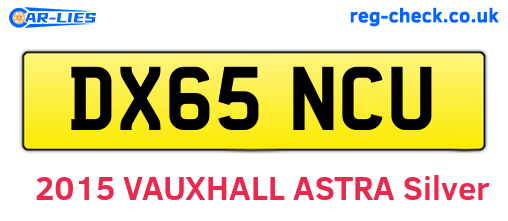 DX65NCU are the vehicle registration plates.