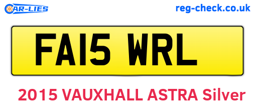 FA15WRL are the vehicle registration plates.