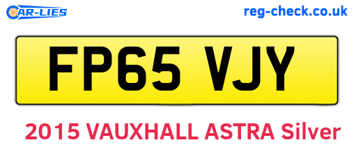 FP65VJY are the vehicle registration plates.